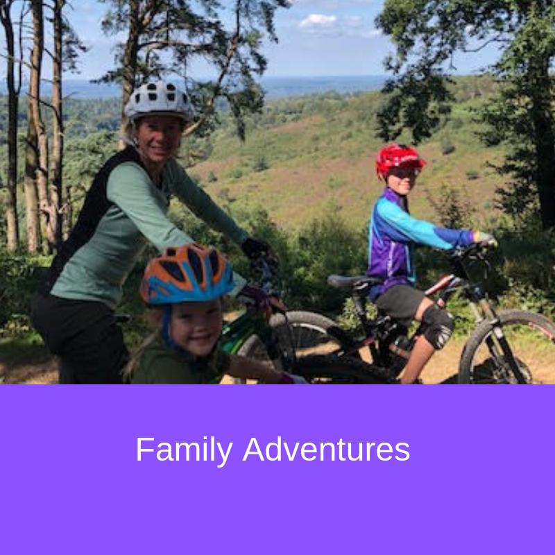 family mountain biking